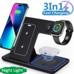 15W 3 In 1 LED Foldable Fast Wireless Charger Stand - Image 4