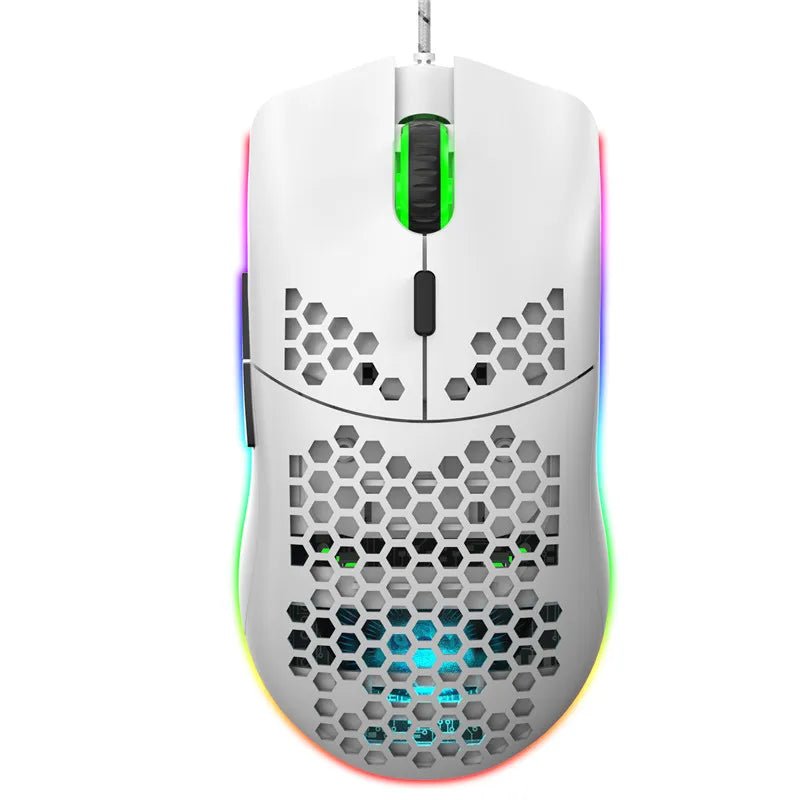 H15b2ecc45ac044a9bef92fbd13e528f5a RGB Gaming Mouse – 6400 DPI Honeycomb Lightweight Design - Image 1