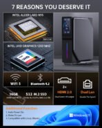 Intel N150 Mini PC - Gaming & Home Computer with LCD Screen and NVMe SSD - Image 9