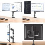 NB H180 Double monitor desk Holder Arm Gas Spring Full Motion 17"-27" LCD TV Mount ergonomic dual arm clamp bracket 2-9kgs each - Image 20