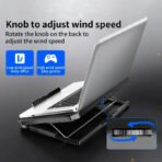 Q100 17" Gaming Laptop Cooling Pad - LED Screen, Dual USB, 2600RPM Fan Stand - Image 5