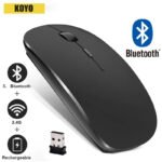 Silent Rechargeable Bluetooth Mouse – Dual Mode Wireless Ergonomic