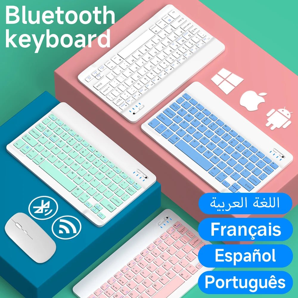 S07bafee57e7f49e394061d83db96392dW Bluetooth Keyboard & Mouse Set – iPad, Tablet, Android & Windows - Image 1