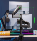 NB H180 Double monitor desk Holder Arm Gas Spring Full Motion 17"-27" LCD TV Mount ergonomic dual arm clamp bracket 2-9kgs each - Image 3