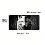 Large Gaming Mouse Pad Black and White Wolf King Design Non-Slip Base Heavy Duty for Desktop Laptop desk pad office accessories - Image 11