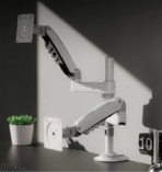 NB H180 Double monitor desk Holder Arm Gas Spring Full Motion 17"-27" LCD TV Mount ergonomic dual arm clamp bracket 2-9kgs each - Image 17