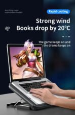 Q100 17" Gaming Laptop Cooling Pad - LED Screen, Dual USB, 2600RPM Fan Stand - Image 10