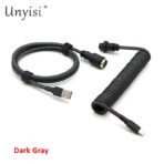 Handmade Paracord & PET Coiled USB-A to USB-C Cable with GX16 Aviator - Mechanical Keyboard Cable - Image 19