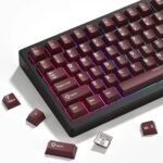 126 Keys Retro Dark Red PBT Keycap Set - Double Shot Cherry Profile for Mechanical Keyboards