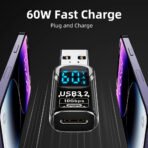 USB 3.2 Adapter 10Gbps – USB-A to USB-C Fast Charging Converter - Image 2