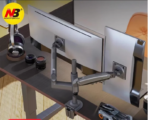 NB H180 Double monitor desk Holder Arm Gas Spring Full Motion 17"-27" LCD TV Mount ergonomic dual arm clamp bracket 2-9kgs each - Image 4