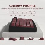 126 Keys Retro Dark Red PBT Keycap Set - Double Shot Cherry Profile for Mechanical Keyboards - Image 3