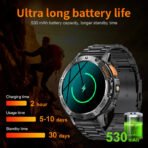 AMOLED Smart Watch for Men – Flashlight, Sports, Waterproof, Bluetooth Call + Box - Image 6