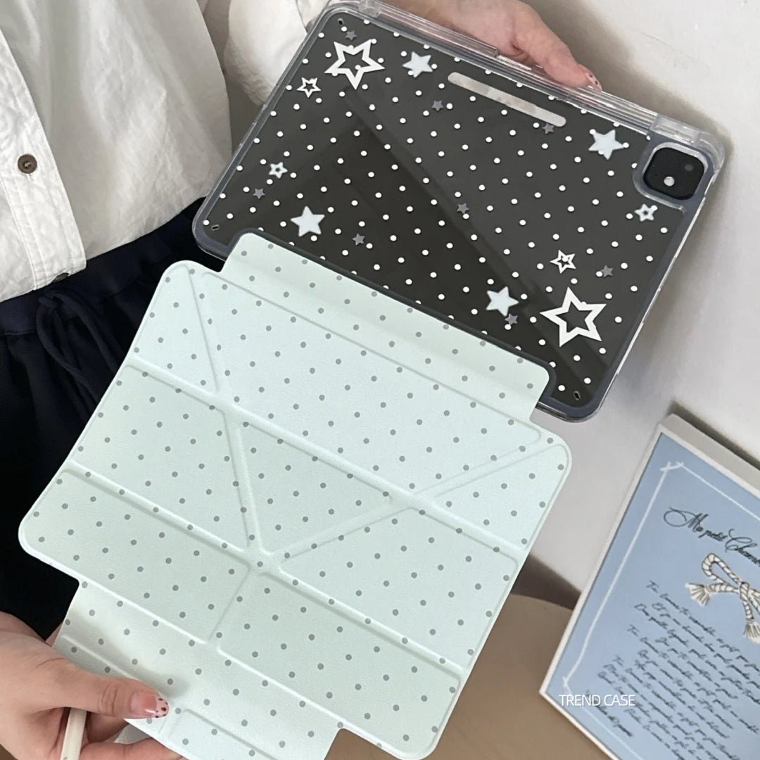 S55441de1006649b399201f8f627e0eceE Polka Dots iPad Case with Pencil Holder - Fits iPad Air, Pro, 9th-11th Gen - Image 1