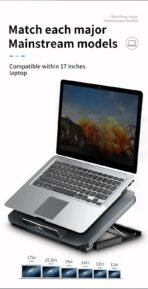 Q100 17" Gaming Laptop Cooling Pad - LED Screen, Dual USB, 2600RPM Fan Stand - Image 11