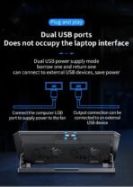 Q100 17" Gaming Laptop Cooling Pad - LED Screen, Dual USB, 2600RPM Fan Stand - Image 14