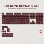 126 Keys Retro Dark Red PBT Keycap Set - Double Shot Cherry Profile for Mechanical Keyboards - Image 18