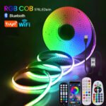 WiFi Bluetooth RGB COB LED Strip Light – 576 LEDs, 24/44 Key Remote, Flexible Tape Kit