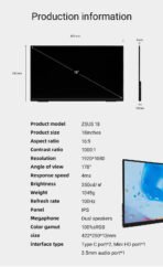 ZSUS 18-Inch 1080P 100Hz 100%sRGB Portable Monitor 16:9 HDR 350cd /M² For XBox PS4 / 5 Switch Cell Phone PC Loptop Extension - Image 12