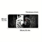 Large Gaming Mouse Pad Black and White Wolf King Design Non-Slip Base Heavy Duty for Desktop Laptop desk pad office accessories - Image 13