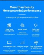 Q100 17" Gaming Laptop Cooling Pad - LED Screen, Dual USB, 2600RPM Fan Stand - Image 8