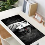 Large Gaming Mouse Pad Black and White Wolf King Design Non-Slip Base Heavy Duty for Desktop Laptop desk pad office accessories - Image 10