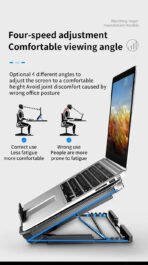 Q100 17" Gaming Laptop Cooling Pad - LED Screen, Dual USB, 2600RPM Fan Stand - Image 13
