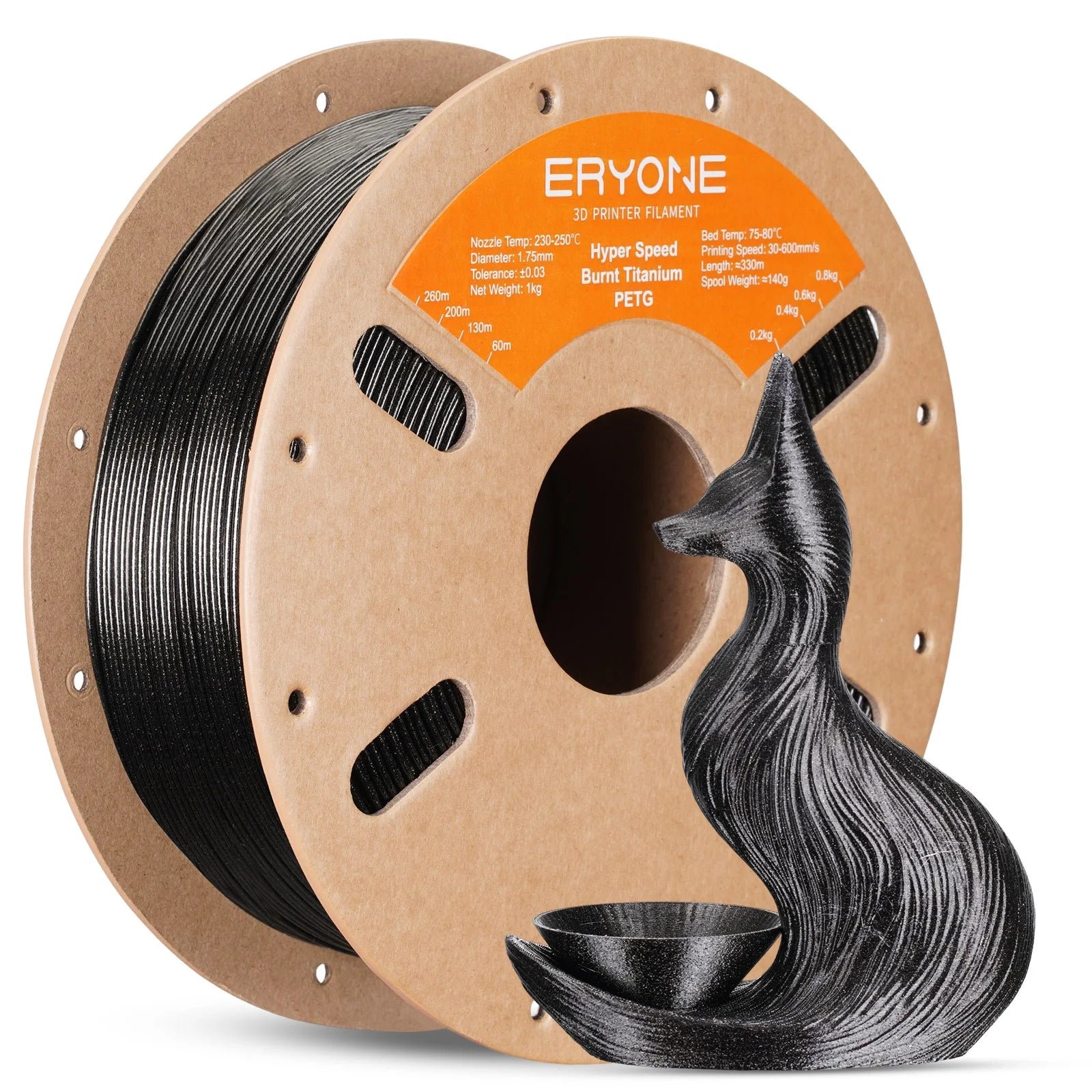 Sa1124e206dd64a688a23663fc74ae6e5X ERYONE PETG Hyper Speed 3D Printing Filament 1.75mm - Burning Titanium, 30-500mm/s - Image 1