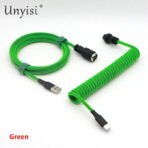 Handmade Paracord & PET Coiled USB-A to USB-C Cable with GX16 Aviator - Mechanical Keyboard Cable - Image 21
