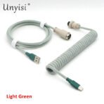 Handmade Paracord & PET Coiled USB-A to USB-C Cable with GX16 Aviator - Mechanical Keyboard Cable - Image 16