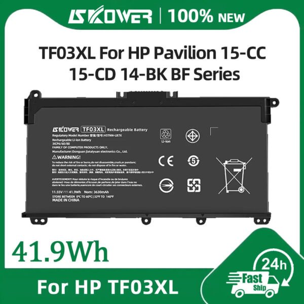 SKOWER TF03XL Laptop Battery — For HP Pavilion 14/15/17 Series (HT03XL Compatible)
