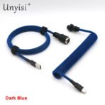 Handmade Paracord & PET Coiled USB-A to USB-C Cable with GX16 Aviator - Mechanical Keyboard Cable - Image 11