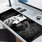 Large Gaming Mouse Pad Black and White Wolf King Design Non-Slip Base Heavy Duty for Desktop Laptop desk pad office accessories - Image 8