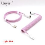 Handmade Paracord & PET Coiled USB-A to USB-C Cable with GX16 Aviator - Mechanical Keyboard Cable - Image 26