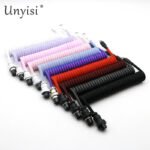 Handmade Paracord & PET Coiled USB-A to USB-C Cable with GX16 Aviator - Mechanical Keyboard Cable