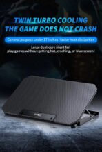 Q100 17" Gaming Laptop Cooling Pad - LED Screen, Dual USB, 2600RPM Fan Stand - Image 7