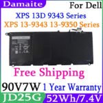Dell XPS 13 Replacement Battery 90V7W JD25G – 7.4V 52Wh 7000mAh | XPS 9343 9350