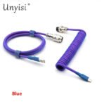Handmade Paracord & PET Coiled USB-A to USB-C Cable with GX16 Aviator - Mechanical Keyboard Cable - Image 23