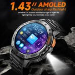 AMOLED Smart Watch for Men – Flashlight, Sports, Waterproof, Bluetooth Call + Box - Image 2