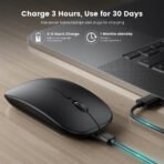 Silent Rechargeable Bluetooth Mouse – Dual Mode Wireless Ergonomic - Image 8