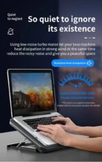 Q100 17" Gaming Laptop Cooling Pad - LED Screen, Dual USB, 2600RPM Fan Stand - Image 12
