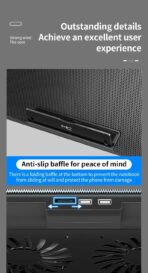 Q100 17" Gaming Laptop Cooling Pad - LED Screen, Dual USB, 2600RPM Fan Stand - Image 9