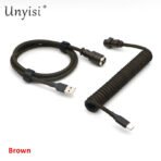 Handmade Paracord & PET Coiled USB-A to USB-C Cable with GX16 Aviator - Mechanical Keyboard Cable - Image 20