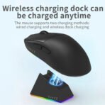 AJAZZ AJ139 V2 MC Wireless Gamer Mouse with Dock PAW3311 Gaming Sensor 12000DPI Max Tri-mode Connect Mice for Laptop PC - Image 3