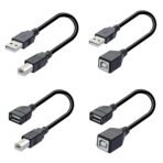 USB 2.0 Type-A Female to USB-B Male Printer Cable Adapter