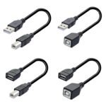 USB 2.0 Type-A Female to USB-B Male Printer Cable Adapter