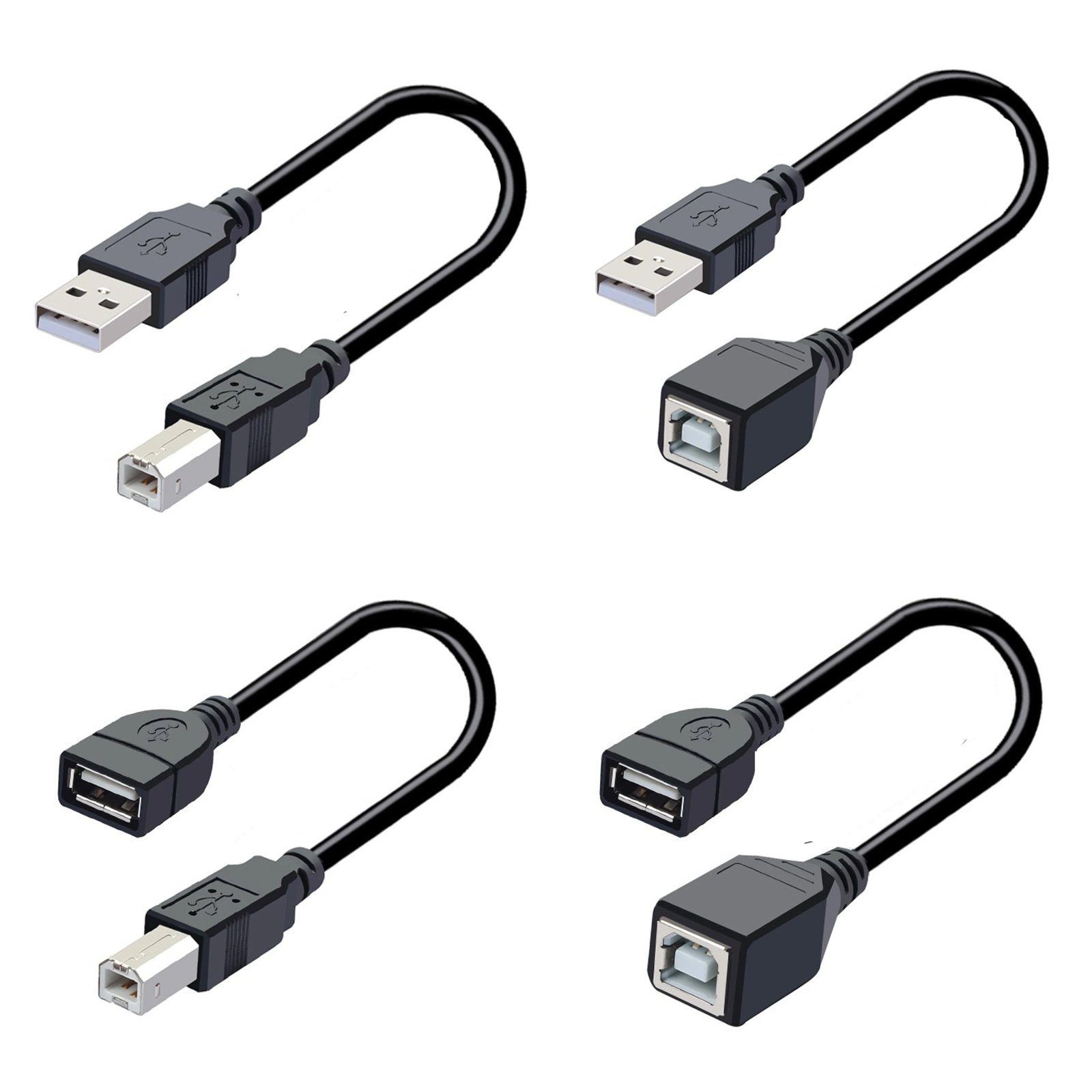 Sfd31c6e60ca7461b9be4520ab388519cJ USB 2.0 Type-A Female to USB-B Male Printer Cable Adapter - Image 1