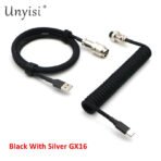 Handmade Paracord & PET Coiled USB-A to USB-C Cable with GX16 Aviator - Mechanical Keyboard Cable - Image 17