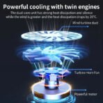 Q100 17" Gaming Laptop Cooling Pad - LED Screen, Dual USB, 2600RPM Fan Stand - Image 4