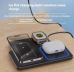 15W 3 In 1 LED Foldable Fast Wireless Charger Stand - Image 2